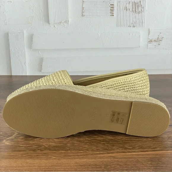 NEW J. Crew Woven Natural Raffia Espadrille Flats size 11‎ ivory $118 - Picture 7 of 10